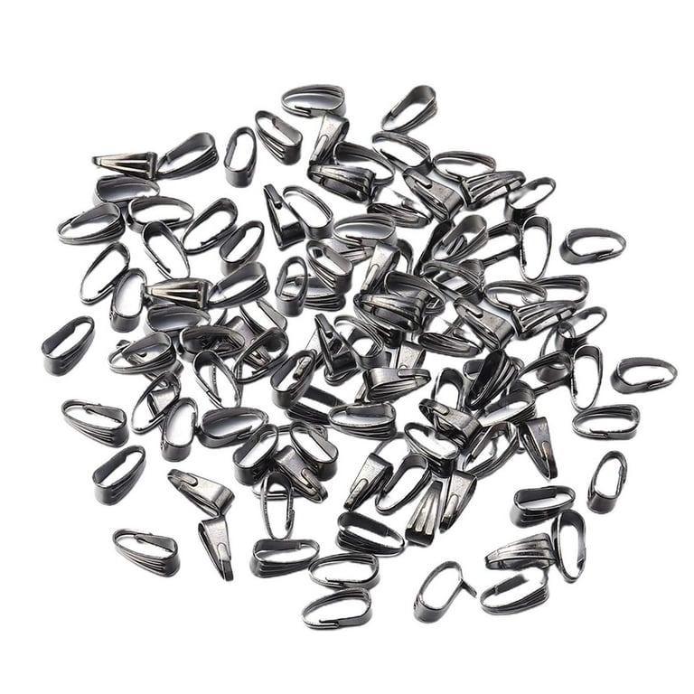 200x Pinch Bails Connectors, Metal Buckle Necklace Hooks, Jewelry  Accessories, Claw Bail Clasps for DIY Crafting, Jewelry Making Black 