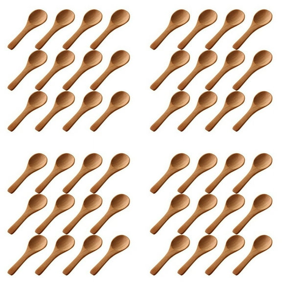 200x Small Wooden Spoons Mini Nature Spoons Wood Honey Teaspoon Cooking Condiments Spoons for Kitchen (Light Brown),200 x Wooden Spoons,Light Brown