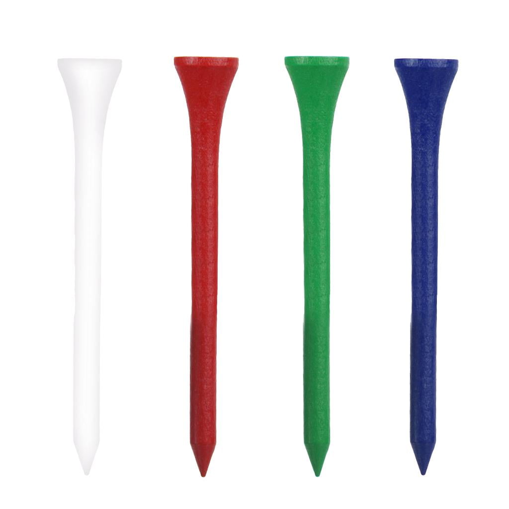 200x Wooden Mix Colorful golf professional tees Standard Tees 83mm 3 1/4'' Long