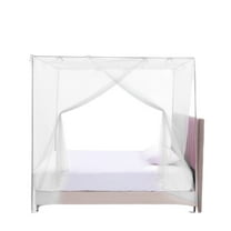 200x180cm Bed Mosquito Net with Side Opening - Canopy Curtain, Insect Protection Screen, Polyester Mesh Fabric, for Indoor/Outdoor, Breathable Sleeping Sanctuary, White