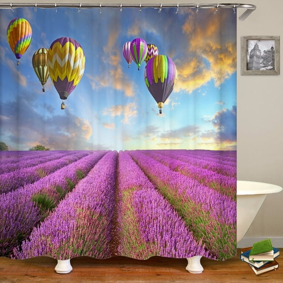 200x180cm bathroom waterproof shower curtain European garden scenery beautiful flower town printing home decoration curtain