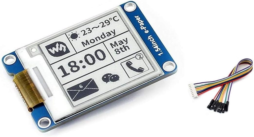 200x200 Resolution 1.54inch E-Ink Display Module Electronic E-paper Sreen with Embedded Controller SPI Interface Support Partial Refresh for /Arduino/Nucleo