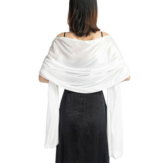 200x70cm Womens Imitation Silk Sheer Scarf Cape Solid Color Long Shawl Wrap for