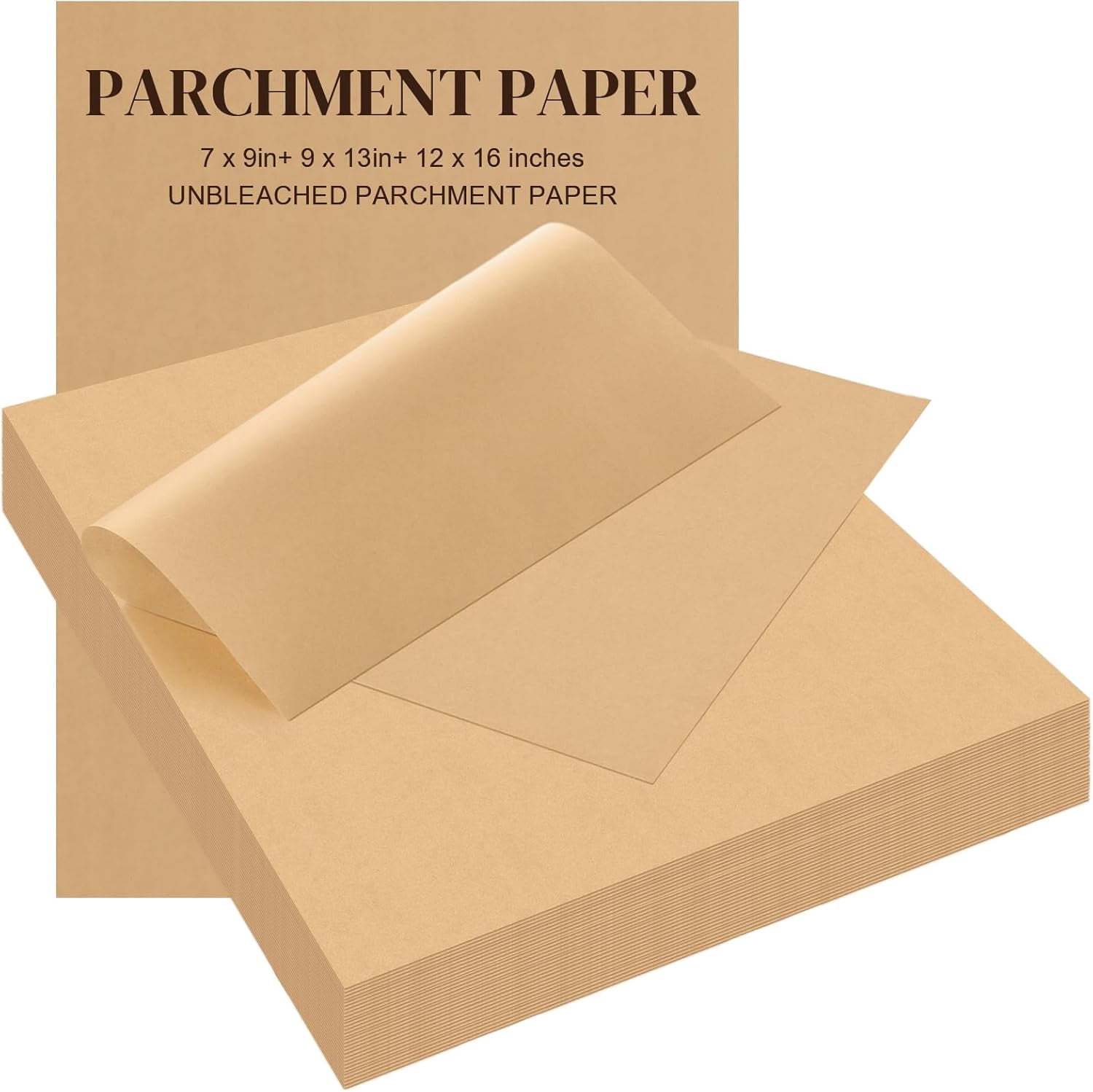 201 Pcs Baking Parchment Paper Sheets, 12x16in, 9x13in, 7x9in Precut Non-stick Unbleached Baking Parchment for Grilling Air Fryer Bread Cupcake Cookie