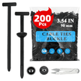 thumbnail image 1 of 200Pcs Nylon Universal Cable Tie Buckle, Heavy Duty Zip Tie Fasteners with Push Pin & Button Lock, Includes Scissors, Plastic Automotive Cable Management Fixion Tools for Car Repair & Maintenance, 1 of 8