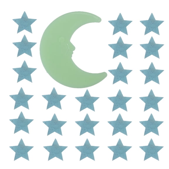 BESTOYARD 201Pc Blue Moon Luminous Sticker Tear and Stick Fluorescent Wall Decoration for Bedroom