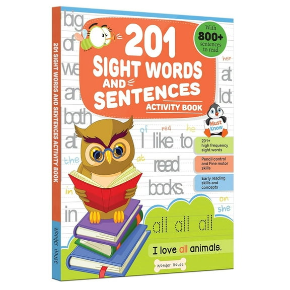 201 Sight Words and Sentence (with 800+ Sentences to Read): Fun Activity Book for Children, (Paperback)