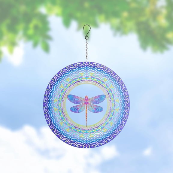 201 Stainless Steel 3D Wind Spinner for Yard and Garden Indoor Outdoor Hanging Crafts Ornaments Dragonfly 300mm DIY