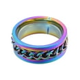 thumbnail image 1 of 201 Stainless Steel Curb Chain Finger Ring for Women Rainbow color Inner Diameter: 17mm, 1 of 2