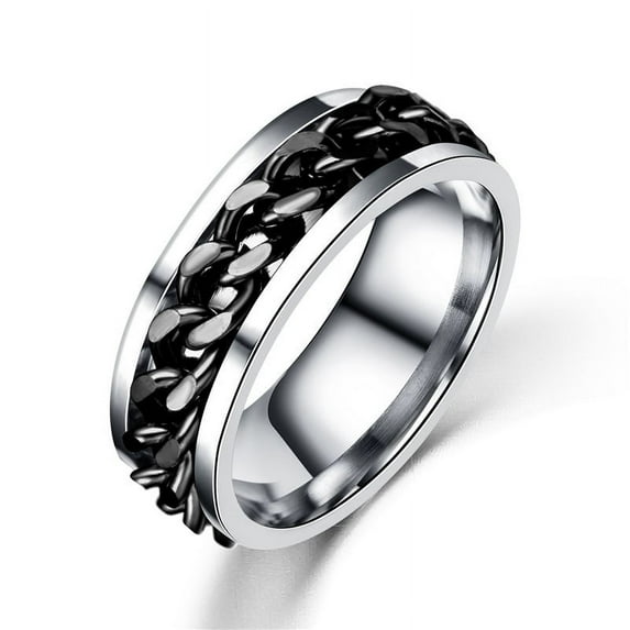 201 Stainless Steel Curb Chains Rotating Finger Ring Fidget Spinner ...