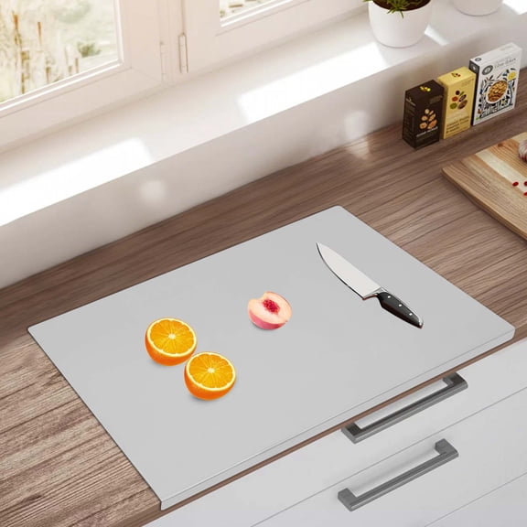 201 Stainless Steel Cutting Board 23.6x19.7inch - Non-Stick Metal Baking Mat for Kitchen, Chopping and Kneading Meat, Fruits, Vegetables, Bread, Pizza, and Dough - Countertop & Over Sink Use with Lip