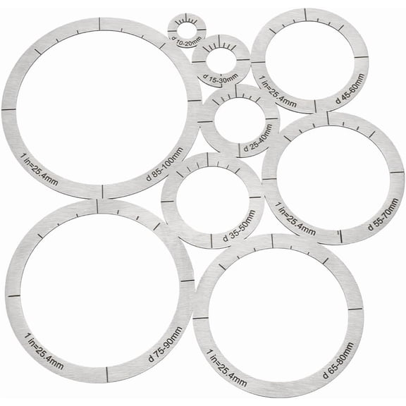 201 Stainless Steel Cutting Dies Stencils Leather Circle Rulers for DIY Leathercraft Round Stainless Steel Color 209x203x1.5mm for DIY