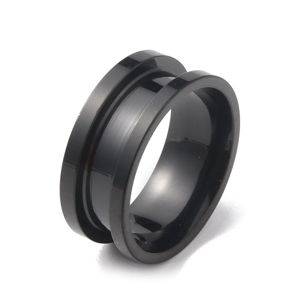 Grooved Finger Follower 201 Stainless Steel Grooved Finger Ring Electrophoresis Black Inner ...