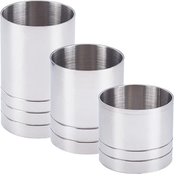 201 Stainless Steel Jigger Cocktail Tools Stainless Steel Color 38x31~56mm Inner Size: 36mm Capacity: 25~60ml 3pcs/set
