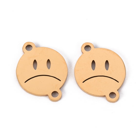 201 Stainless Steel Link Connectors Laser Cut Meme Golden 16x12x1mm Hole: 1.4mm for DIY