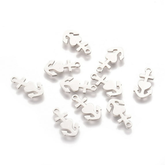 201 Stainless Steel Pendants Faith Hope Love Charity Charms Camargue Stainless Steel color 15.9x7.8x1mm Hole: 1.5mm