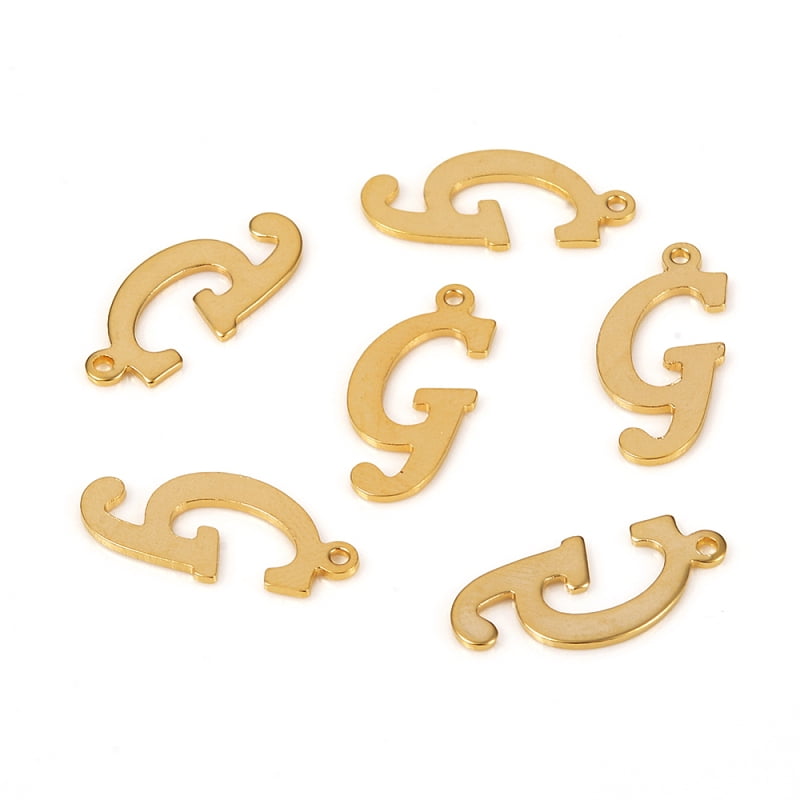 201 Stainless Steel Pendants Laser Cut Letter Golden Letter.G: 18.5x8 ...