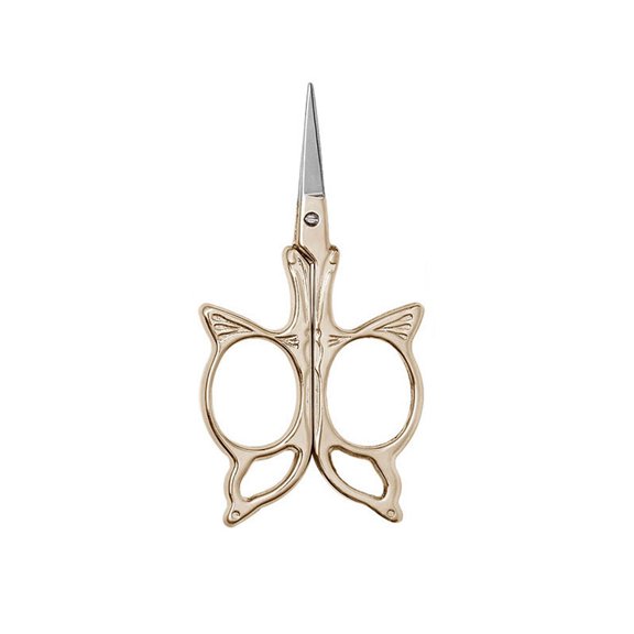 201 Stainless Steel Sewing Embroidery Scissors Butterfly Handcraft Scissors for Needlework Golden 92x45x5mm