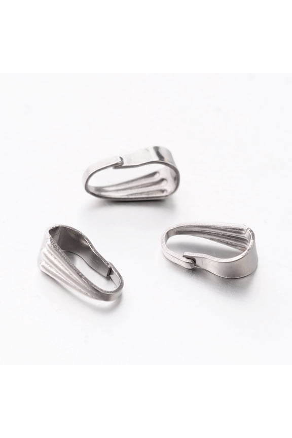201 Stainless Steel Snap on Bails Stainless Steel Color 8.5x3.5mm Hole: 8x3mm Pin: 1x0.5mm