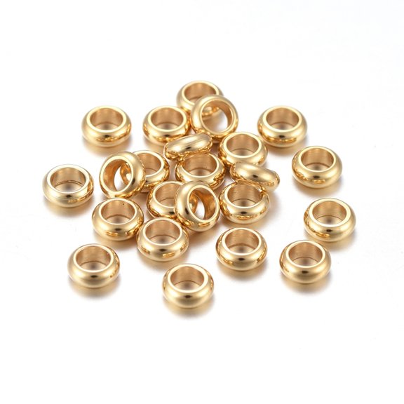 201 Stainless Steel Spacer Beads Rondelle Golden 5x2mm Hole: 3mm diy