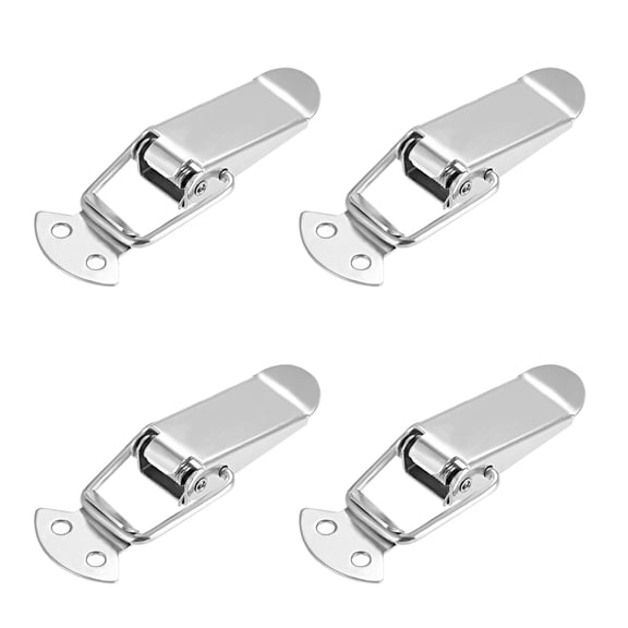 201 Stainless Steel Spring Loaded Toggle Latch Catch Clamp Hasps 90mm, 4 Pcs