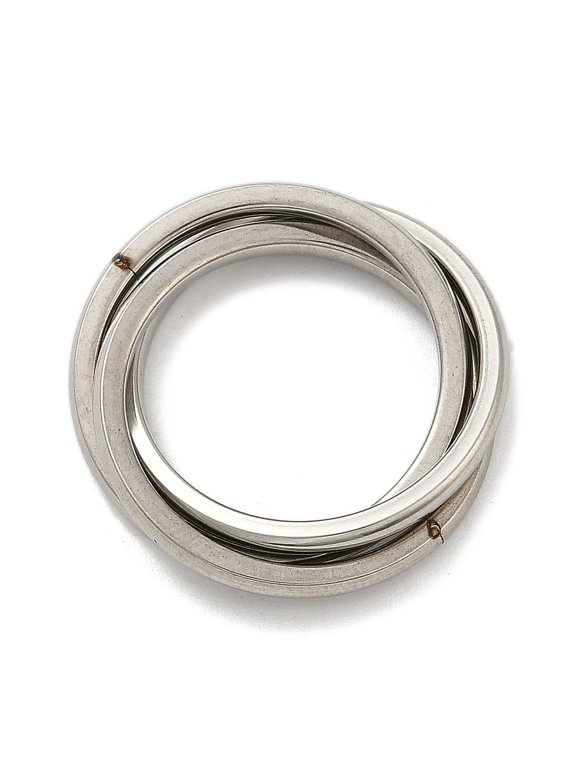 201 Stainless Steel Trinity Interlocking Ring Finger Rings Stainless Steel Color US Size 7(17.3mm)
