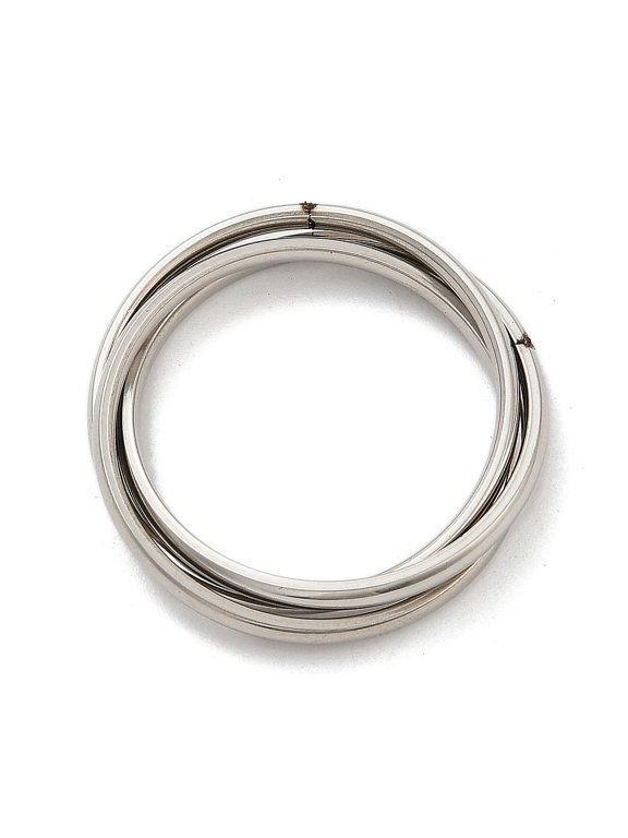 201 Stainless Steel Trinity Interlocking Ring Finger Rings Stainless Steel Color US Size 9(18.9mm)