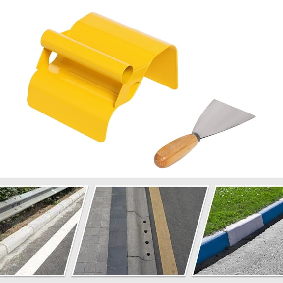 201 Stainless Steel Yellow Cement Model Making Tool with Handle and Putty Knife Landscape Curb Trowel