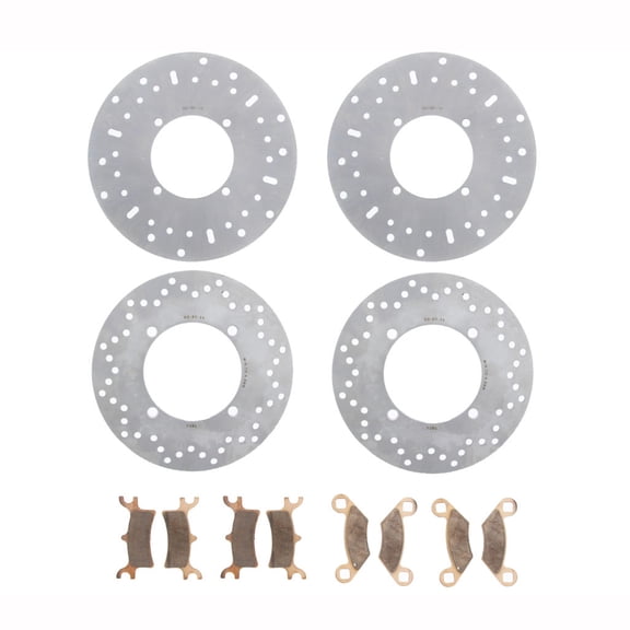 2010-14 Polaris Sportsman 800 EFI 6x6 Front & Rear Brake Rotors & Brake Pads