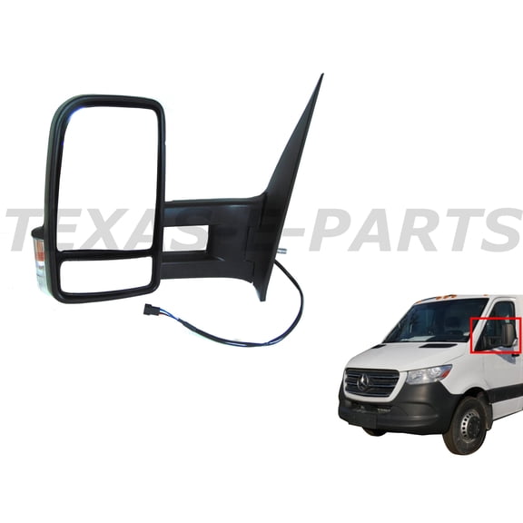 2010 2011 2012 2013 Compatible With Mercedes Benz Sprinter 2500 3500 Power Side Rear View Mirror Long Arm Signal Heated Left Driver Side
