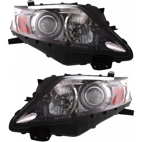 For 2010-2012 Lexus RX350 Headlight Driver and Passenger Side DOT Certified Bulbs Included LX2502147 LX2503147 - Replaces 81150-0E050, 81110-0E050; Type 1; for Canada Built; Chrome Bezel