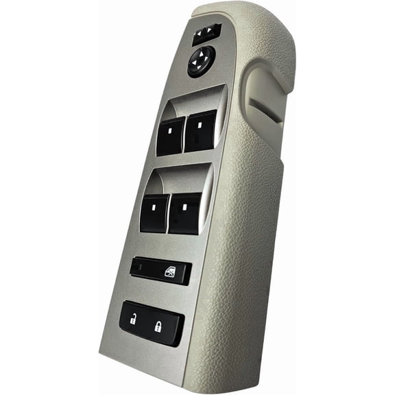 2010-2013 Chevrolet Silverado & GMC Sierra Master Window Switch & Gray Bezel Full Assembly (1500, 2500, 3500, 2010, 2011, 2012, 2013, 10, 11, 12, 13, Light Titanium, Crew, Extended Cab Pickup, Chevy)