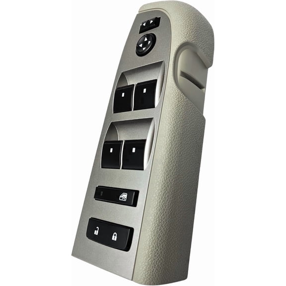 2010-2013 Chevrolet Silverado & GMC Sierra Master Window Switch & Gray Bezel Full Assembly (1500, 2500, 3500, 2010, 2011, 2012, 2013, 10, 11, 12, 13, Light Titanium, Crew, Extended Cab Pickup, Chevy)