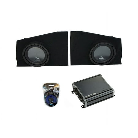 2010-2015 Chevy Camaro Coupe Rear Side Harmony R104 Dual 10" Sub Box & CXA400.1