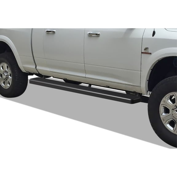 2010-2021 Dodge Ram 2500/3500 Mega Cab Stainless Steel with 6061 Aluminum Step Pad Black Finish 6-Inch Door to Door Side Step iStep 6 Inch SS