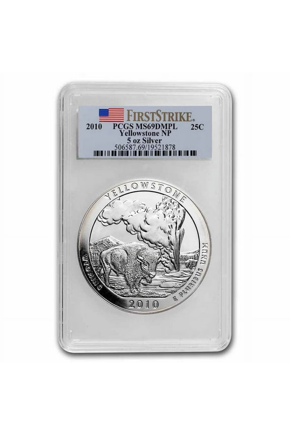 2010 5 oz Silver ATB Yellowstone MS-69 DMPL PCGS (FirstStrike)