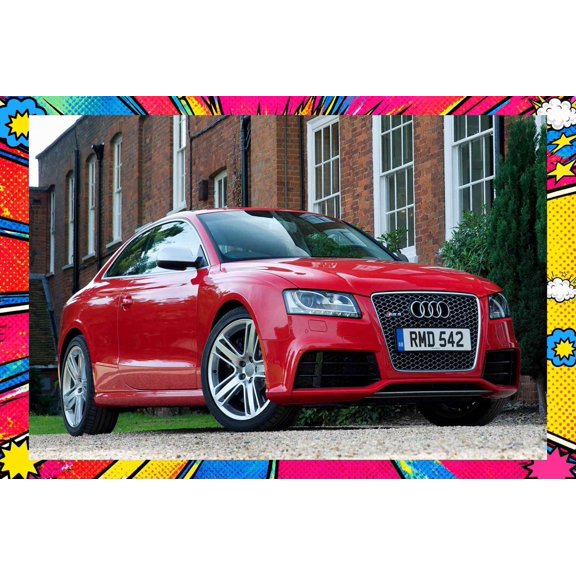 2010 Audi RS 5 Coupe UK - Pop Art Edition | 24x36 Inch Laminated Poster | Vibrant Colors & Stunning Detail Wall Art