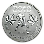 2010 Canada 1 oz Silver Olympic Hockey BU Abrasions
