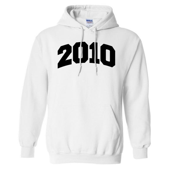 2010 College Style Hoodie Sweatshirt Unisex 5X-Large White