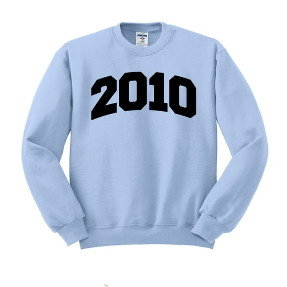 2010 College Style Sweatshirt Unisex Small Light Blue