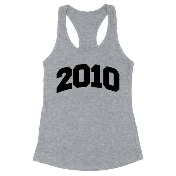 2010 College Style Tank Top Fitted Racerback Women's Large Heather Grey