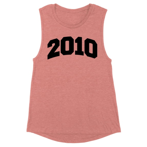 2010 College Style Women's Muscle Tank Small Desert Pink