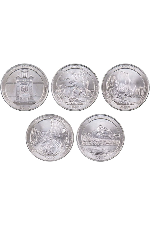 2010 D National Park Quarter 5 Coin Set Uncirculated Mint State 25c Collectible