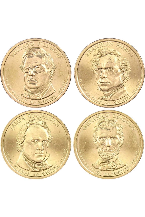 2010 D Presidential Dollar 4 Coin Set BU Uncirculated Mint State $1 Collectible