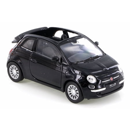 2010 Fiat 500C, Black - Welly 43612D - Diecast Model Toy Car (Brand New but NO BOX)