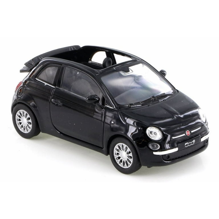 2010 Fiat 500C, Black - Welly 43612D - Diecast Model Toy Car