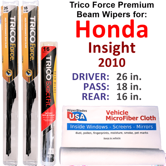 2010 Honda Insight Performance Beam Wipers (Set of 3) w/Rear Wiper