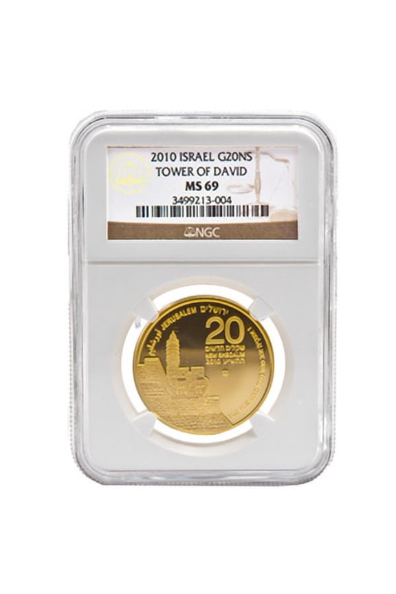 2010 Israel 1 oz Gold Tower of David MS-69 NGC