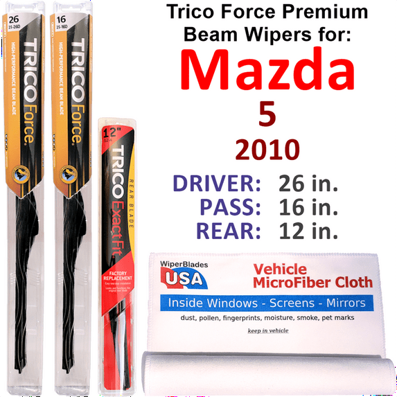 2010 Mazda 5 Performance Beam Wipers (Set of 3) w/Rear Wiper