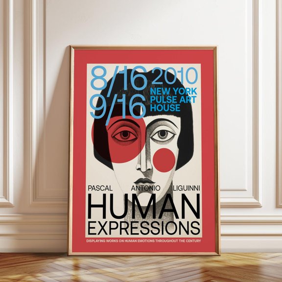2010 NY Exhibition Abstract Human Expression Cubist Portrait Gallery Art, Unframed Paper Poster 8x10in